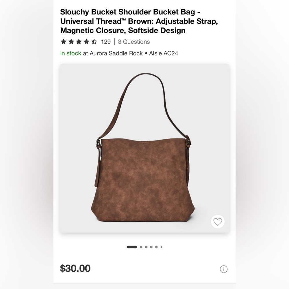 Elegant Brown suede Shoulder Bag